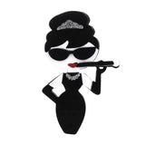 Punk Lady Figure Acrylic Brooches For Women Girls