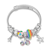 Rainbow Crystal Beads Charm Bracelets Women Girls Holiday