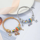 Rainbow Crystal Beads Charm Bracelets Women Girls Holiday