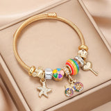 Rainbow Crystal Beads Charm Bracelets Women Girls Holiday