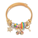 Rainbow Crystal Beads Charm Bracelets Women Girls Holiday