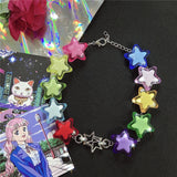 Rainbow Star Acrylic Charms Choker Necklace For Women Girl