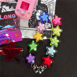 Rainbow Star Acrylic Charms Choker Necklace For Women Girl