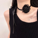 Big Flower Lace Choker Collar Statement Necklace