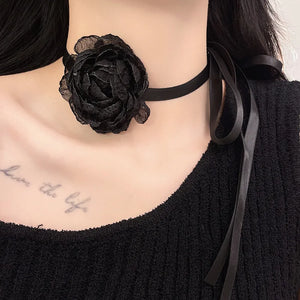 Big Flower Lace Choker Collar Women Version Sexy Neck Band Necklace