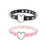 Harajuku Gothic Collar Chokers Steampunk Leather Rivet Goth Heart Choker