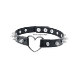 Harajuku Gothic Collar Chokers Steampunk Leather Rivet Goth Heart Choker