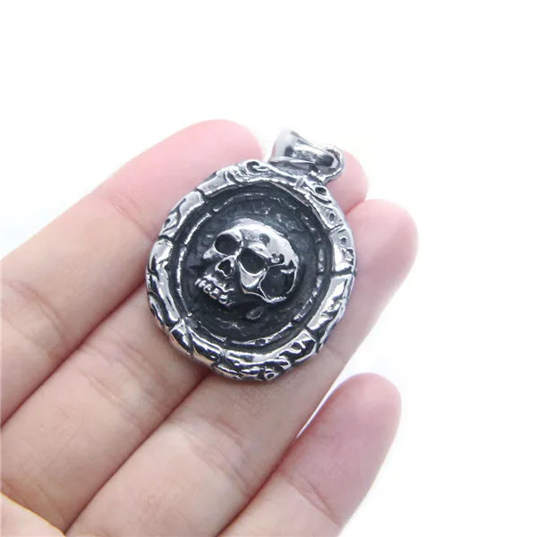 Skull Pendant Stainless Steel Skeleton Necklace
