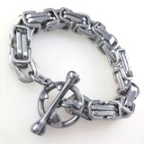 Stainless Steel Byzantine Link Chain Bracelet 10mm Water Resistance