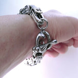 Stainless Steel Byzantine Link Chain Bracelet 10mm Water Resistance