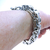 Stainless Steel Byzantine Link Chain Bracelet 10mm Water Resistance