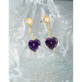 Sterling Silver Purple Love Zircon Earrings