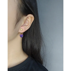 Sterling Silver Purple Love Zircon Earrings