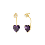 Sterling Silver Purple Love Zircon Earrings