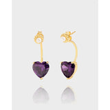 Sterling Silver Purple Love Zircon Earrings