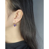 Sterling Silver Purple Love Zircon Earrings