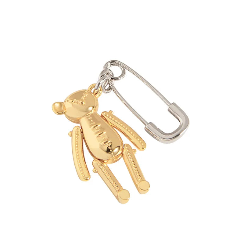 Small Bear Earrings, 925 Silver Pins, Cute Design