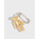 Small Bear Earrings, 925 Silver Pins, Cute Design