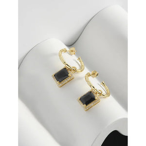Square 925 Sterling Silver & Gold Earrings