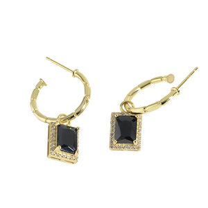 Square 925 Sterling Silver & Gold Earrings