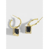 Square 925 Sterling Silver & Gold Earrings