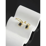 Square 925 Sterling Silver & Gold Earrings