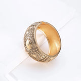 Geometric Tibet Totem Bracelets Round Metal Cuff Bangles Women Jewelry