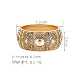 Geometric Tibet Totem Bracelets Round Metal Cuff Bangles Women Jewelry