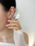 S925 Sterling Silver Ear Clip Wind Irregular Line No Piercing Women's Earrings