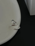 S925 Sterling Silver Ear Clip Wind Irregular Line No Piercing Women's Earrings