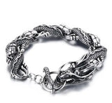 Mens Stainless Steel Biker Dragon Link Chain Bracelet 8.5'' Vintage