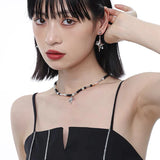Y2K Star Drop Earrings Harajuku Planet Crystal Earings Punk Jewelry