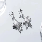 Y2K Star Drop Earrings Harajuku Planet Crystal Earings Punk Jewelry