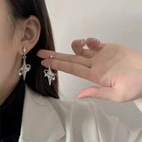 Y2K Star Drop Earrings Harajuku Planet Crystal Earings Punk Jewelry
