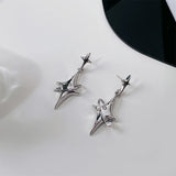 Y2K Star Drop Earrings Harajuku Planet Crystal Earings Punk Jewelry