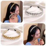 Acrylic Resin Chain Hair Hoop Headband Net Red Versatile Hair Pressing Headdress
