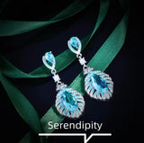 Gradient Jelly Zircon Feather Earrings for Women
