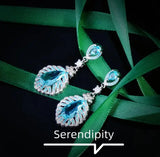 Gradient Jelly Zircon Feather Earrings for Women