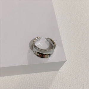 Irregular Wave Opening Ring, Smooth Metal