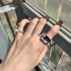 Irregular Wave Opening Ring, Smooth Metal