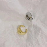 Irregular Wave Opening Ring, Smooth Metal