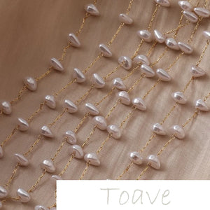 Copper 14K Resin Highlight Pearl Chain DIY Earrings Necklace