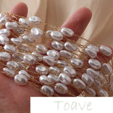 Copper 14K Resin Highlight Pearl Chain DIY Earrings Necklace