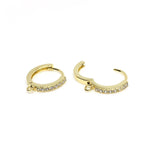 Copper 18k Plated Zircon Inlaid Hoop Earring Hooks for DIY Jewelry Making