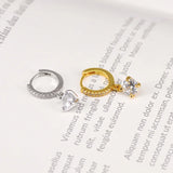 Copper 18k Plated Zircon Inlaid Hoop Earring Hooks for DIY Jewelry Making