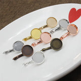 Copper Earring Blank Setting Bezel Base For Round Cabochons DIY Making K06191