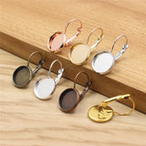 Copper Earring Blank Setting Bezel Base For Round Cabochons DIY Making K06191