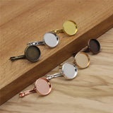 Copper Earring Blank Setting Bezel Base For Round Cabochons DIY Making K06191