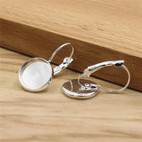 Copper Earring Blank Setting Bezel Base For Round Cabochons DIY Making K06191