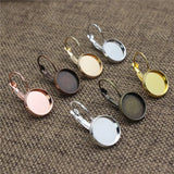 Copper Earring Blank Setting Bezel Base For Round Cabochons DIY Making K06191